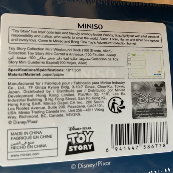 MINISO Toy Story Collection Mini Wirebound Book 100 sheets NWT $5‼️ - Picture 2 of 5